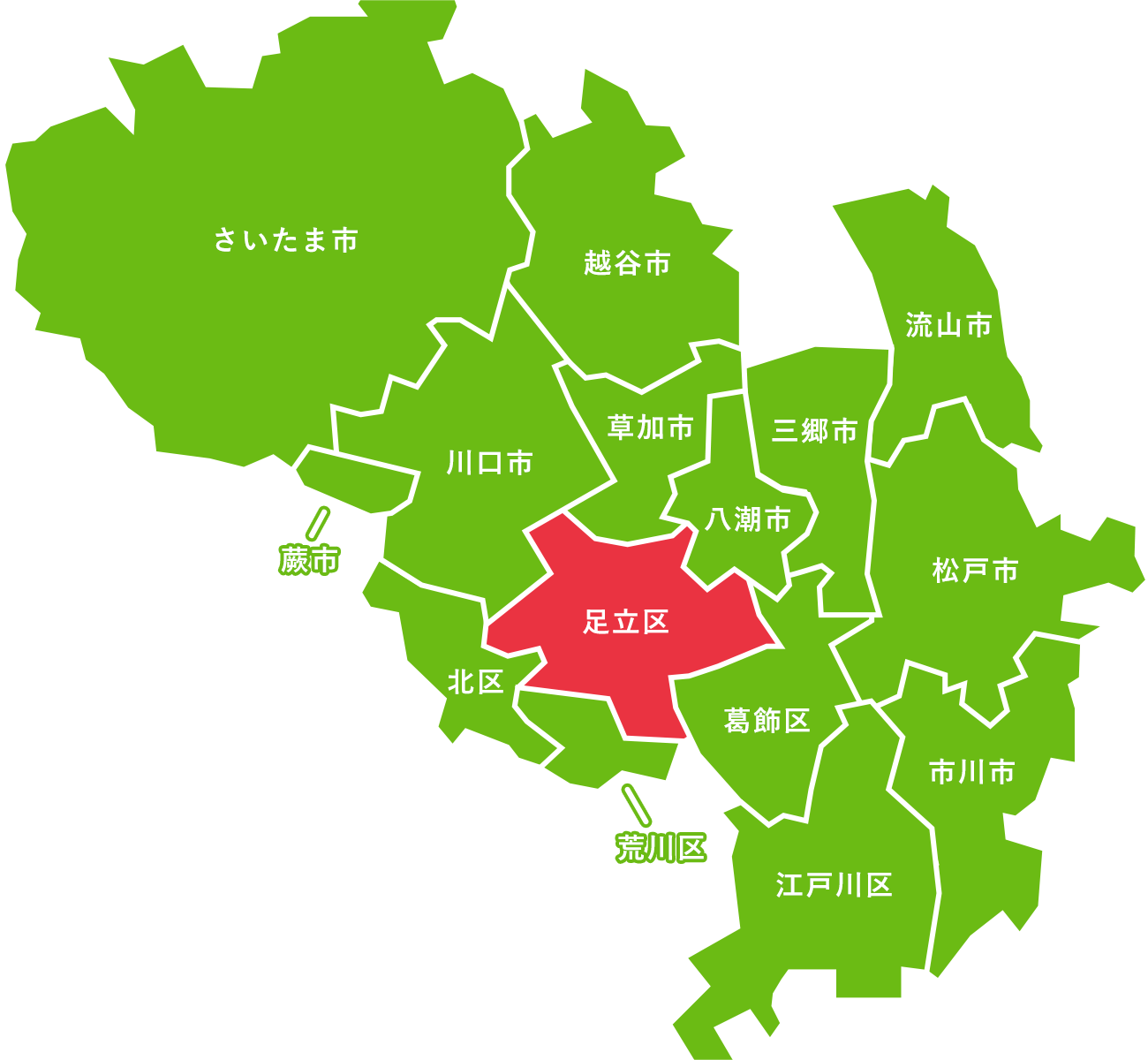 足立区の地図