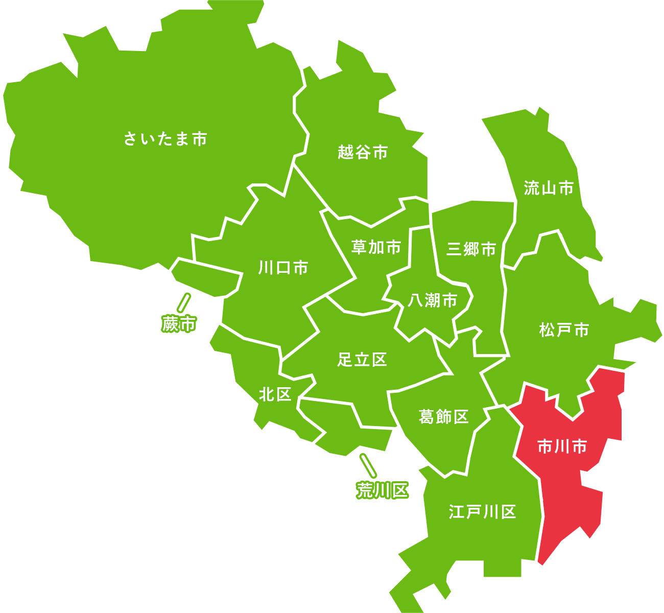 市川市の地図