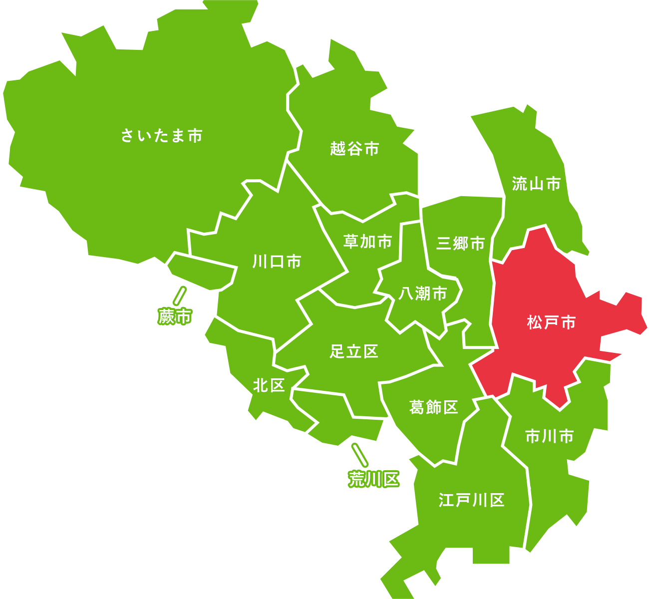 松戸市の地図