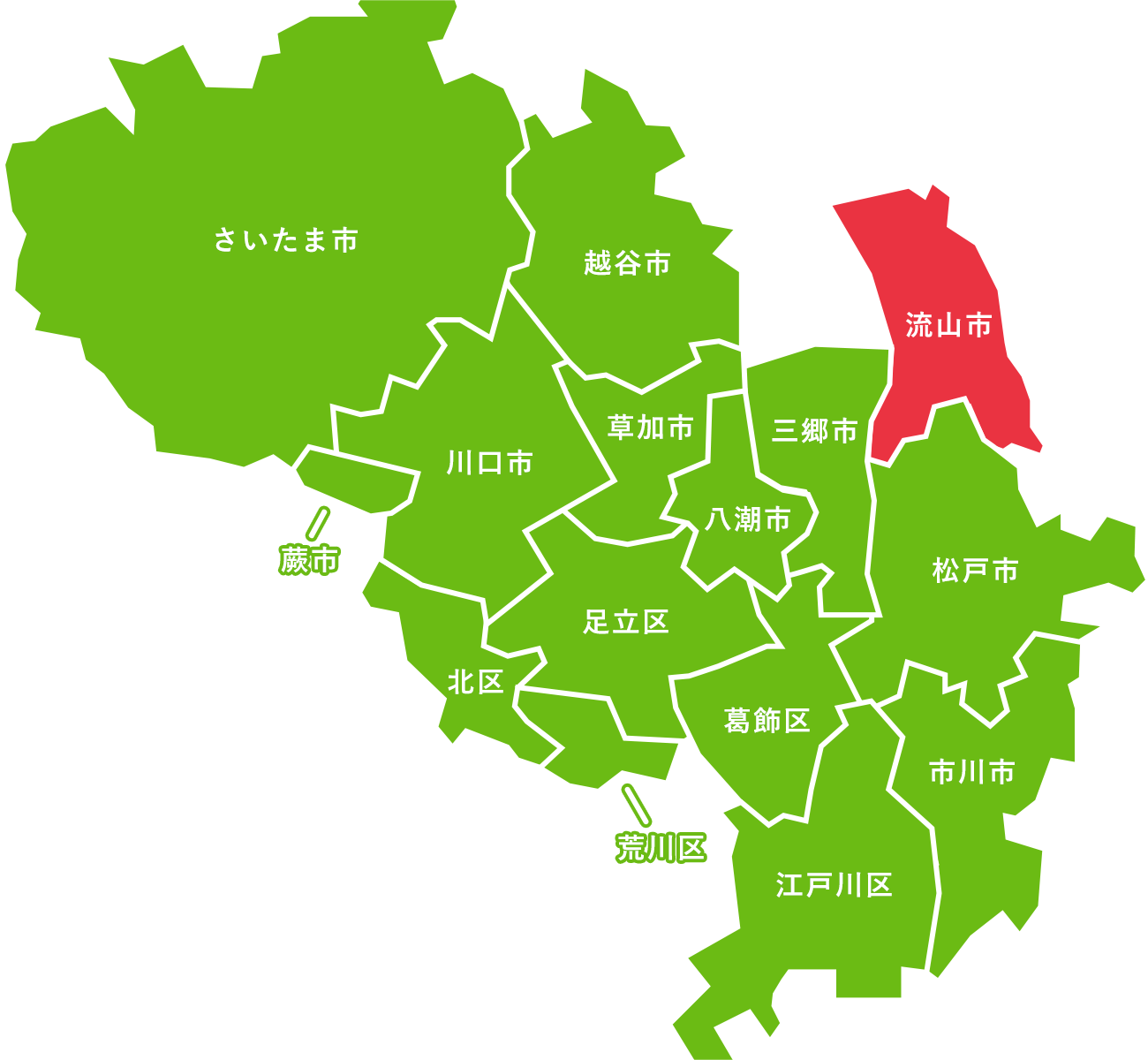 流山市の地図